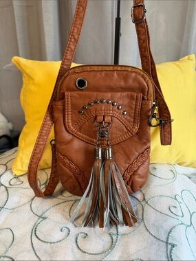 Western style Brown Tassel Crossbody Bag